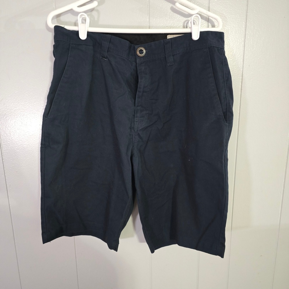 Volcom Frickin Modern Fit‎ Shorts Mens 34 Navy Blue Good Chino Skate Surf